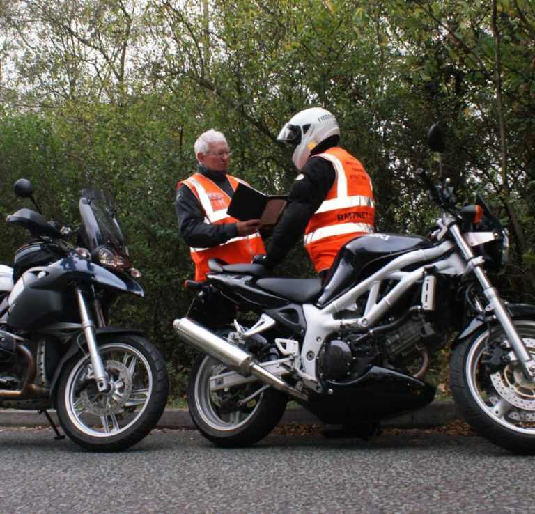 Motorcycle Training Instructor and student