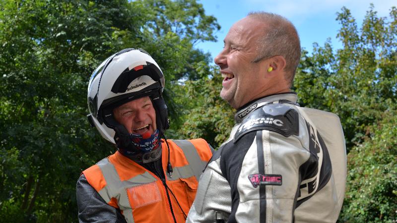 ERS motorcyle training Simon Hayes and student