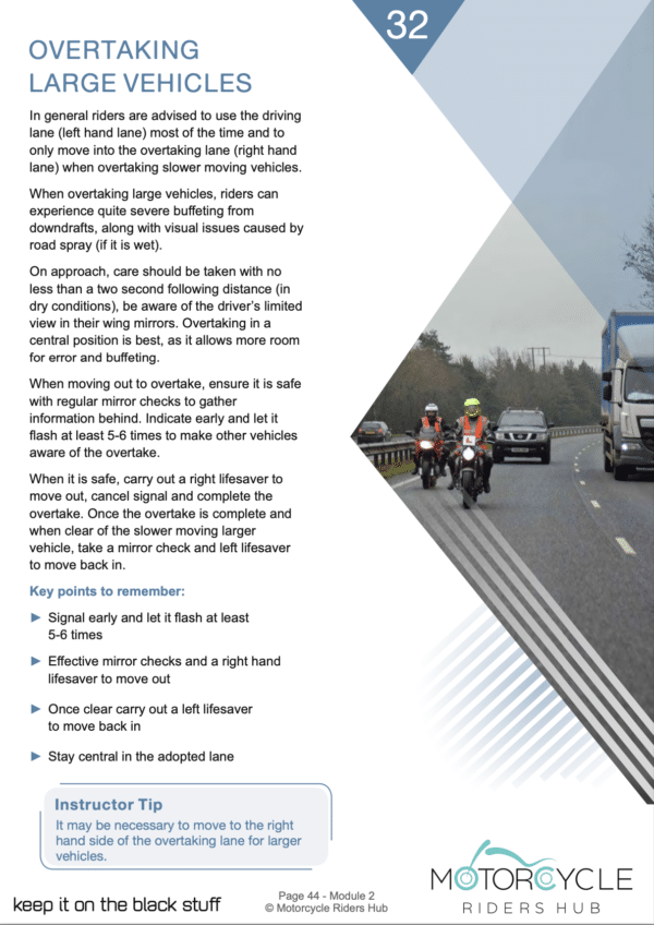 Pass the Mod 2 Motorcycle Test eBook Overtaking large vehicles on the dual carriageway Motorcycle Riders Hub Mod 2 Motorcycle test Overtaking large vehicles.